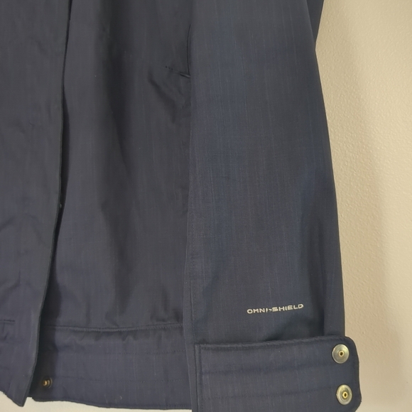 Columbia Omni Shield Jacket Women's Large Dark Blue Outdoor Gorpcore Hooded - Picture 3 of 11